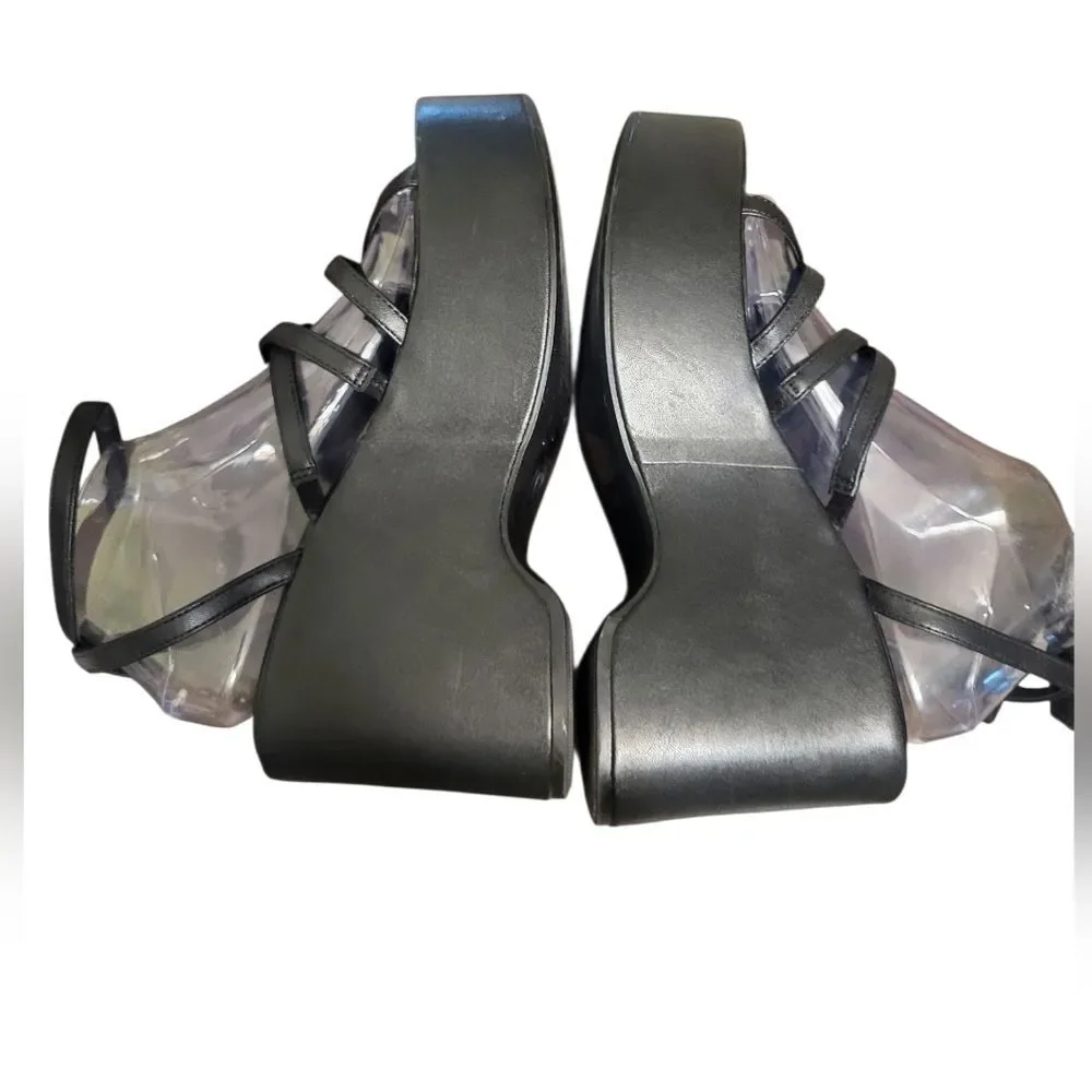 Wild Fable Black Strappy Platform Vegan Leather Womens Sandals, Size 9.5 NEW - Picture 5 of 12